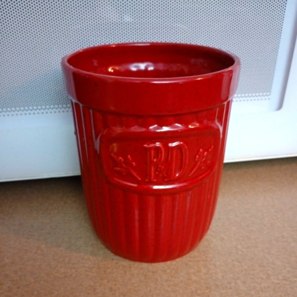 Paula Deen Red Speckled Utensil Holder
